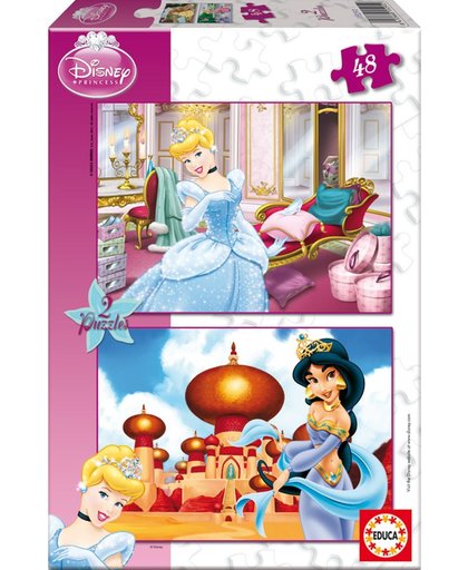 Educa 2 puzzels van 48 stukjes - Disney Prinsessen