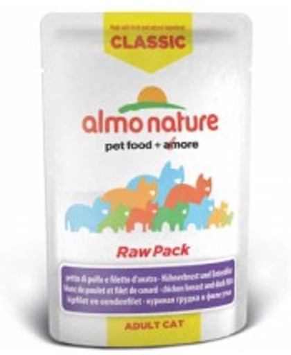 Almo Nature Classic - Raw Pack Kipfilet en Eendenfilet - 24 x 55 gr