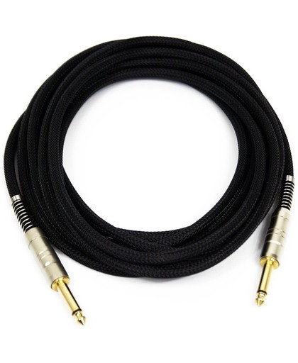 Áengus Gitaarkabel Heavy Duty - Instrument kabel - 5 meter - 6.35mm mono jack plug recht/recht - zwart