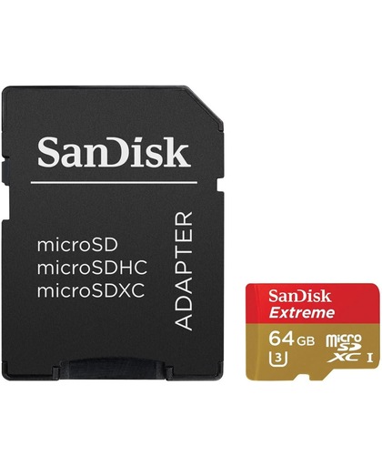 Sandisk Extreme Micro SD - 64 GB - Met Adapter