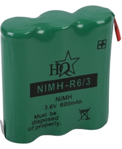 HQ NIMH-R6/3 Nikkel-Metaalhydride (NiMH) 600mAh 3.6V oplaadbare batterij/accu