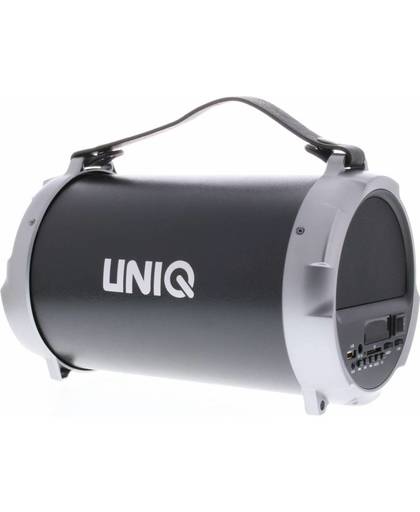 UNIQ Bass Bluetooth Speaker met alle aansluitingen.