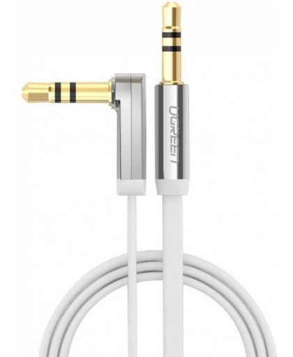 50cm – Wit - Mannetje naar Mannetje - Premium 3.5mm haaks audiokabel Ultra Plat