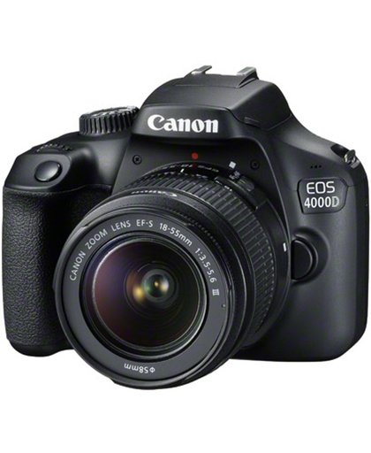 Canon EOS 4000D + 18-55 DC + 75-300 DC SLR camerabody 18MP 5184 x 3456Pixels Zwart