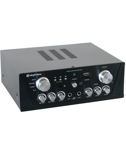 Skytronic Karaoke Amplifier FM-USB-SD-Rem Zwart