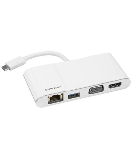 StarTech.com USB-C multiport adapter voor Laptops 4K HDMI of VGA GbE USB 3.0 wit / zilver