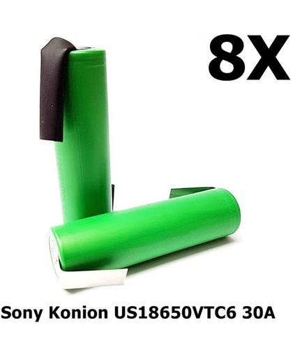 8 Stuks - Z-Soldeerlippen - Sony Konion US18650VTC6 30A 18650
