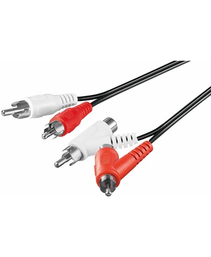 Tulp stereo 2RCA mannelijk - 2RCA mannelijk-vrouwelijk kabel - 5 meter
