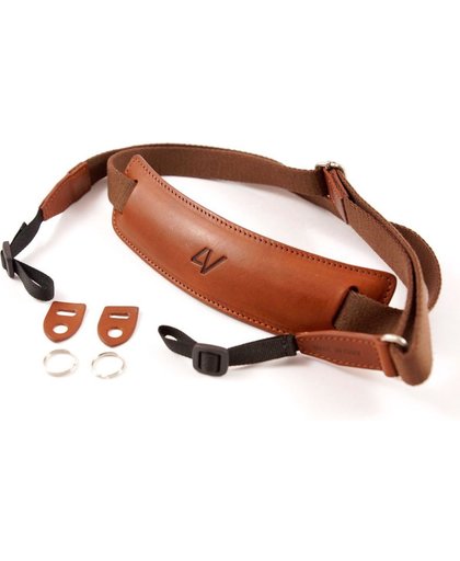 4V Design Lusso Large Neck Strap Tuscany Leather Brown/Brown