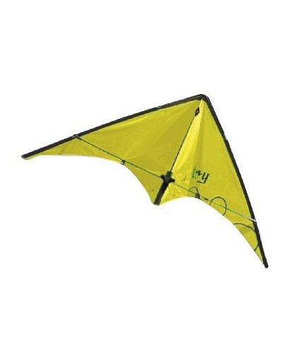 Rhombus vlieger Stunt Try geel 38 x 110 cm