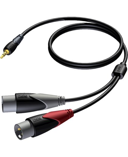 Procab CLA712 2x XLR mannelijk - 3,5mm Jack stereo mannelijk kabel - 3 meter