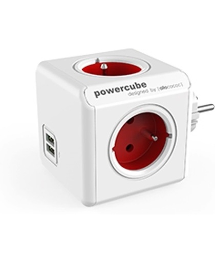 Allocacoc PowerCube Original USB Type E Binnen 4AC outlet(s) Rood power uitbreiding