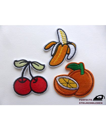 Strijk embleem ‘Zomer fruit patch set (3)’ – stof & strijk applicatie