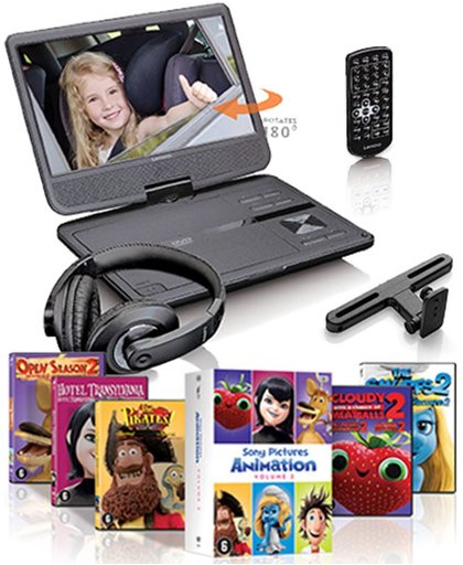 Lenco DVP-1010 - 10" Portable DVD-speler + 5-DVD Pack