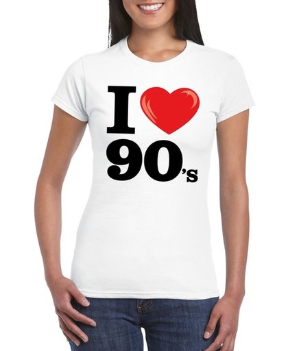 I love 90's t-shirt wit dames - nineties kleding S