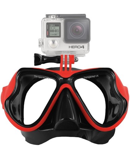 Watersport duikbril / duikmasker voor GoPro Hero 4 / 3+ / 3 / 2 / 1 (rood)