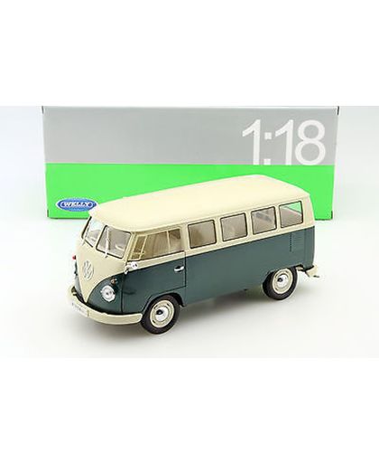 Welly Volkswagen T1 Bus 1963 - Groen/Wit - Schaal 1:24