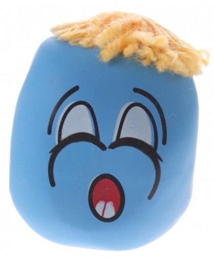 Eddy Toys kneedfiguur smiley blauw 6 cm