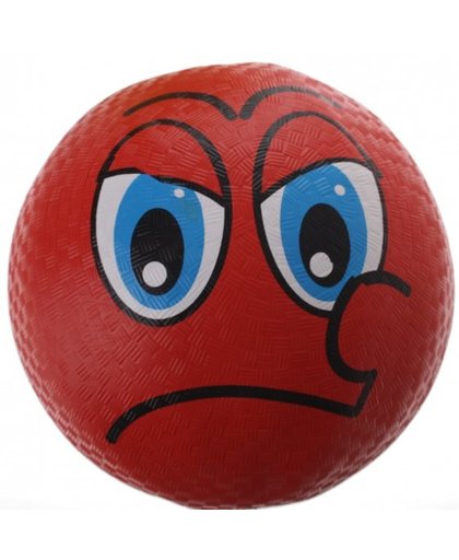 Eddy Toys bal smiley rubber rood 22 cm