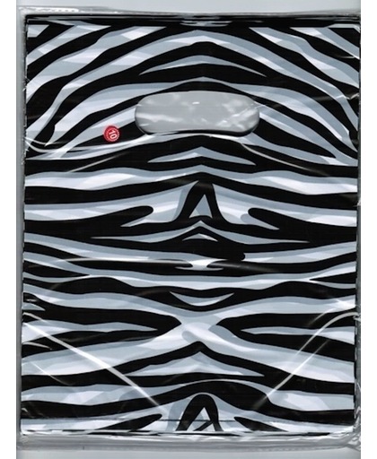 Plastic tasjes zebra print 40x30 cm (100 stuks)