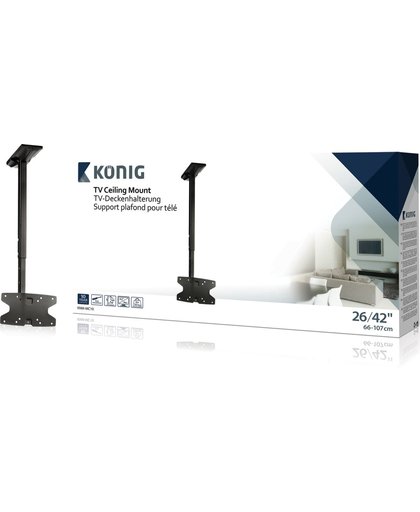Konig KNM-MC10 - Vaste tv plafondbeugel - Geschikt voor tv's van 26 t/m 42 inch - Zwart