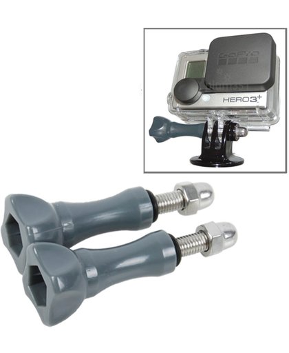 TMC-HR171 Plastic 5.5cm Duim schroeven voor GoPro Hero 4 / 3+ / 3 /2 camera's, pakket van 2 (grijs)