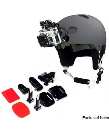 Helm front mount kit met 2x 3M plakker, GoPro helmet mount