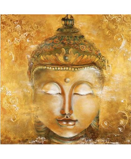 Boeddha hoofd – Diamond Painting 20x20 (Volledige bedekking - Vierkante steentjes)