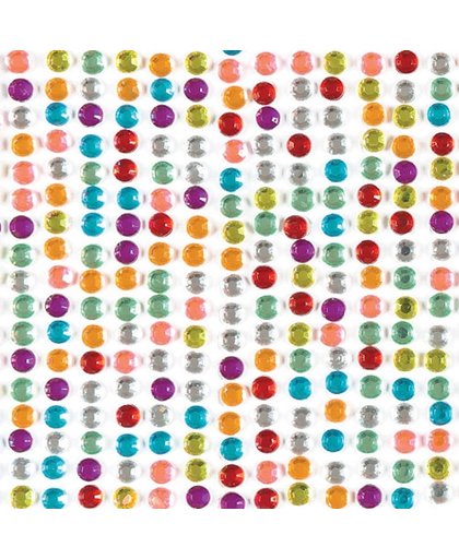 Strips met zelfklevende edelstenen in regenboogkleuren  (36 stuks per verpakking)