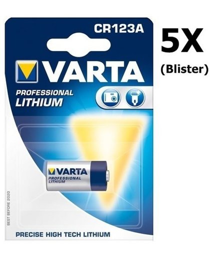 5 Stuks - Varta Professional CR123A 6205 LITHIUM 1600mAh