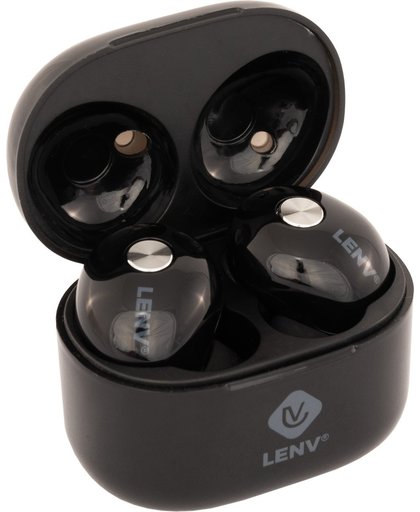 LenV - 100% Draadloze Wireless Bluetooth In-Ear Earphones met Oplaadstation Charging Dock, Zweetbestendig Lichtgewicht Earbuds Oordopjes met Noise-Canceling functie in de Headset - Echte draadloze oortjes geschikt voor alle toestellen