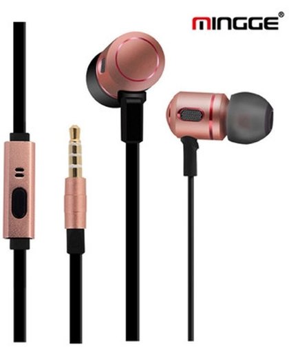 Mingge headset - in-ear oordopjes / oortjes roze Oortjes headset Huawei P6 P7 P8 Lite P9 Plus Y3 Y5 Y6 2 Compact