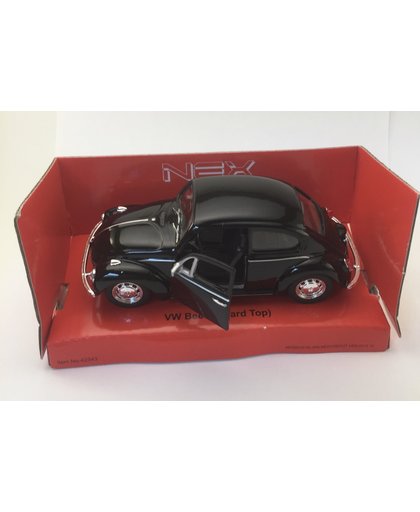 VW Volkswagen Kever Modelauto in Vensterdoos zwart Wind Up Speelgoed