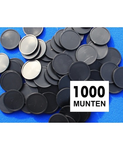 Blanco consumptiemunten / drankmunten - zwart - 1000 stuks