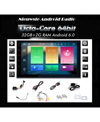autoradio android inclusief 2-DIN TOYOTA Isis 2004+ frame Audiovolt 11-337