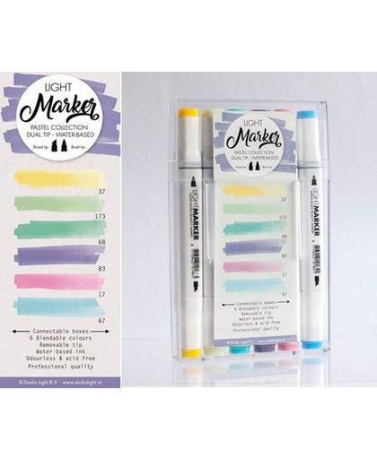 Pastel - Box 6 water based tip markers