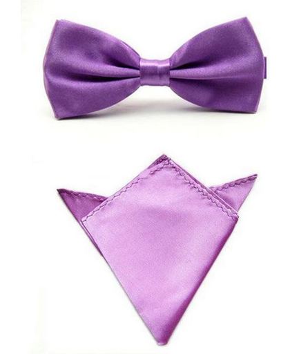 Mr. Pefe Vlinderstrik/pochet The Great Gatsby Collection NR5 - Purple Satijn - Combi