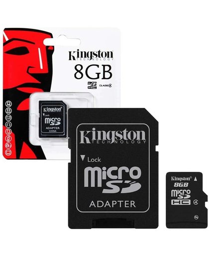 Kingston Micro SD kaart 8 GB Class 4 -Kingston Micro SD kaart 8 GB