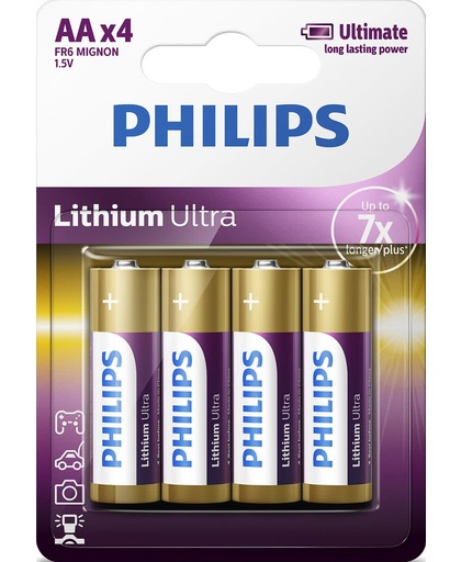 Philips Lithium Ultra Batterij FR6LB4A/10 niet-oplaadbare batterij