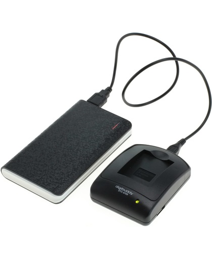 Huismerk Powerpakket: mini USB oplader + 8000mAh Powerbank voor Panasonic accu DMW-BCG10E