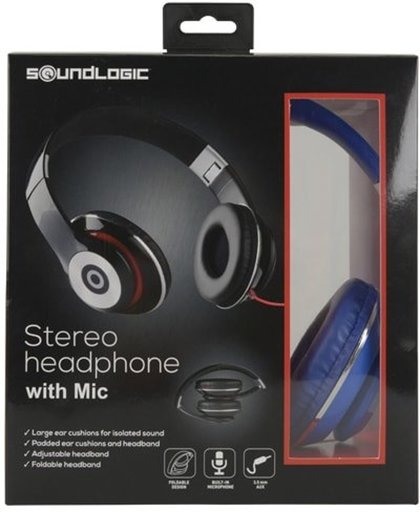 Soundlogic Stereo Headphone Met Microfoon | Stereokoptelefoon | Headphone | Zwart