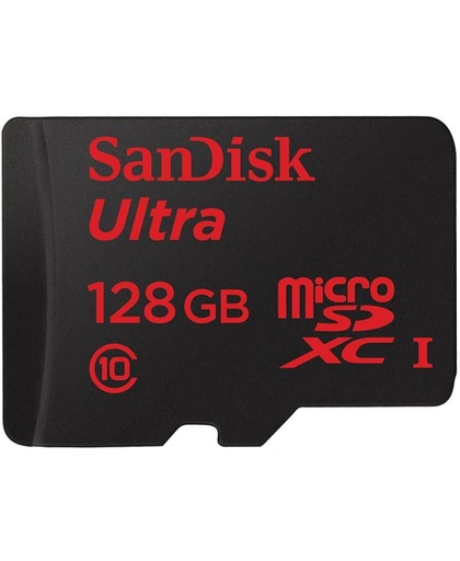 SanDisk Ultra Micro SD Kaart - 128GB - Met Adapter