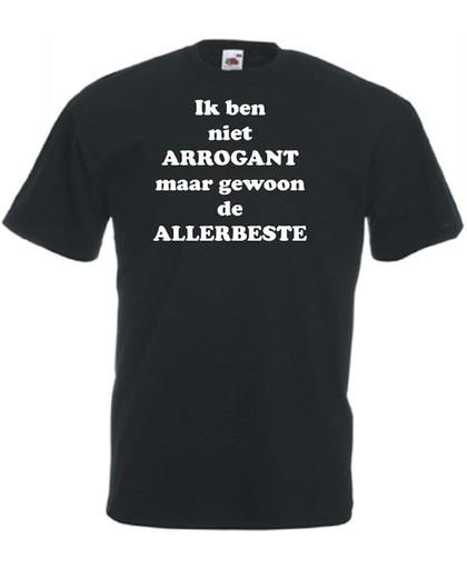 Mijncadeautje Unisex T-shirt zwart (maat XL) Ik ben niet arrogant maar de allerbeste