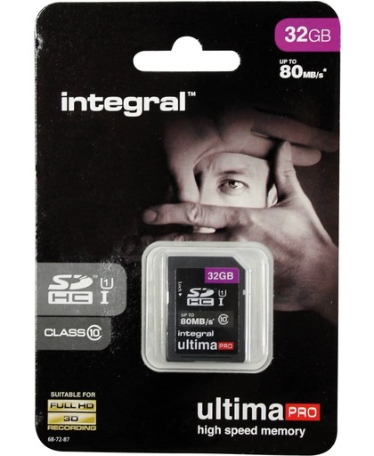 Integral 32GB SDHC UltimaPro 32GB SDHC UHS-I Class 10 flashgeheugen