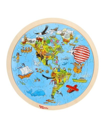 Goki Peggy Diggledey op wereldreis puzzel hout 57 delig