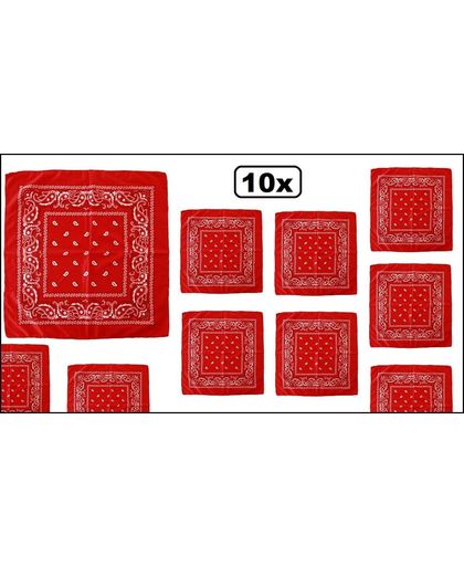 10x Rode boeren zakdoek 54 x 53 cm