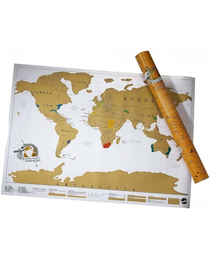 Wereldkaart Kras Klassieke Editie | World Scratch Map Classical | Kraskaart Krasmap Scratchmap | Kras je Vakantiebestemmingen! |  Wereldkraskaart Groot Poster 88 x 52 cm | Gadgetartikel | Cadeauartikel