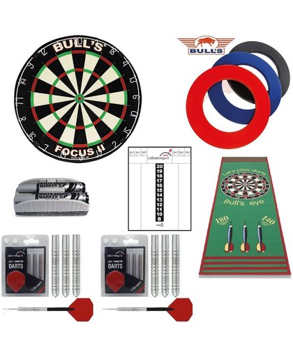 Bulls Complete dartset inclusief ring, 2 sets darts, schrijfbord en dartmat - dartbord - dartpijlen - dartset - dartmat