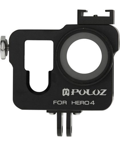 PULUZ Behuizing CNC Aluminium Kooi beschermings ontmoet 37mm UV-Filter Lens & Lens Cap voor GoPro HERO4 (zwart)
