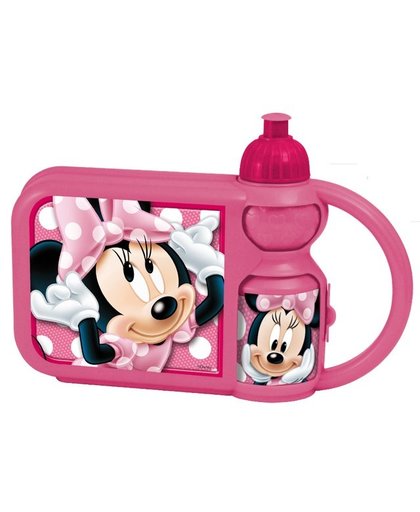 Disney lunchset broodtrommel met beker Minnie Mouse roze